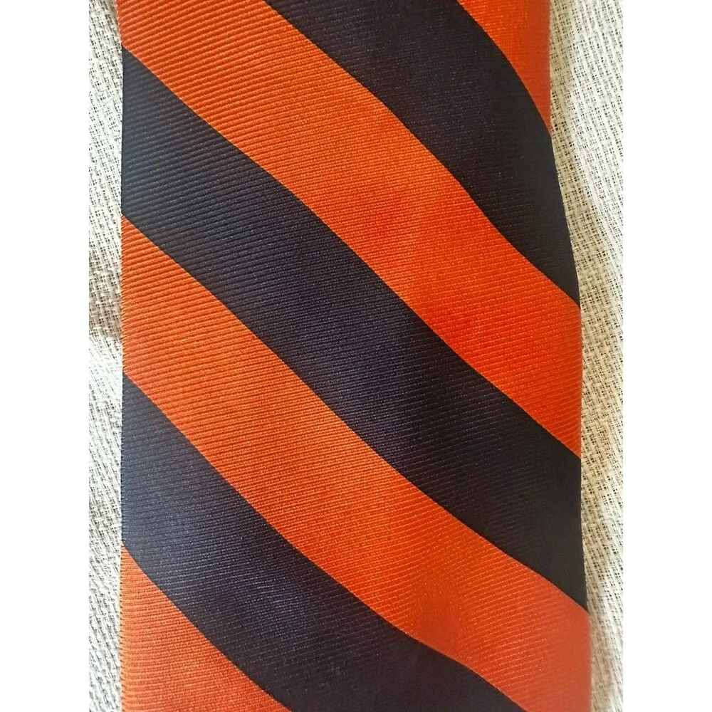 Auburn University Campus Classics Orange Navy Striped Collegiate Necktie
